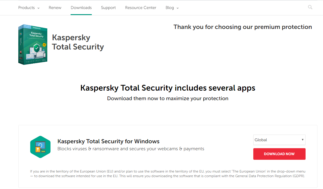 Установить kaspersky total security по коду активации