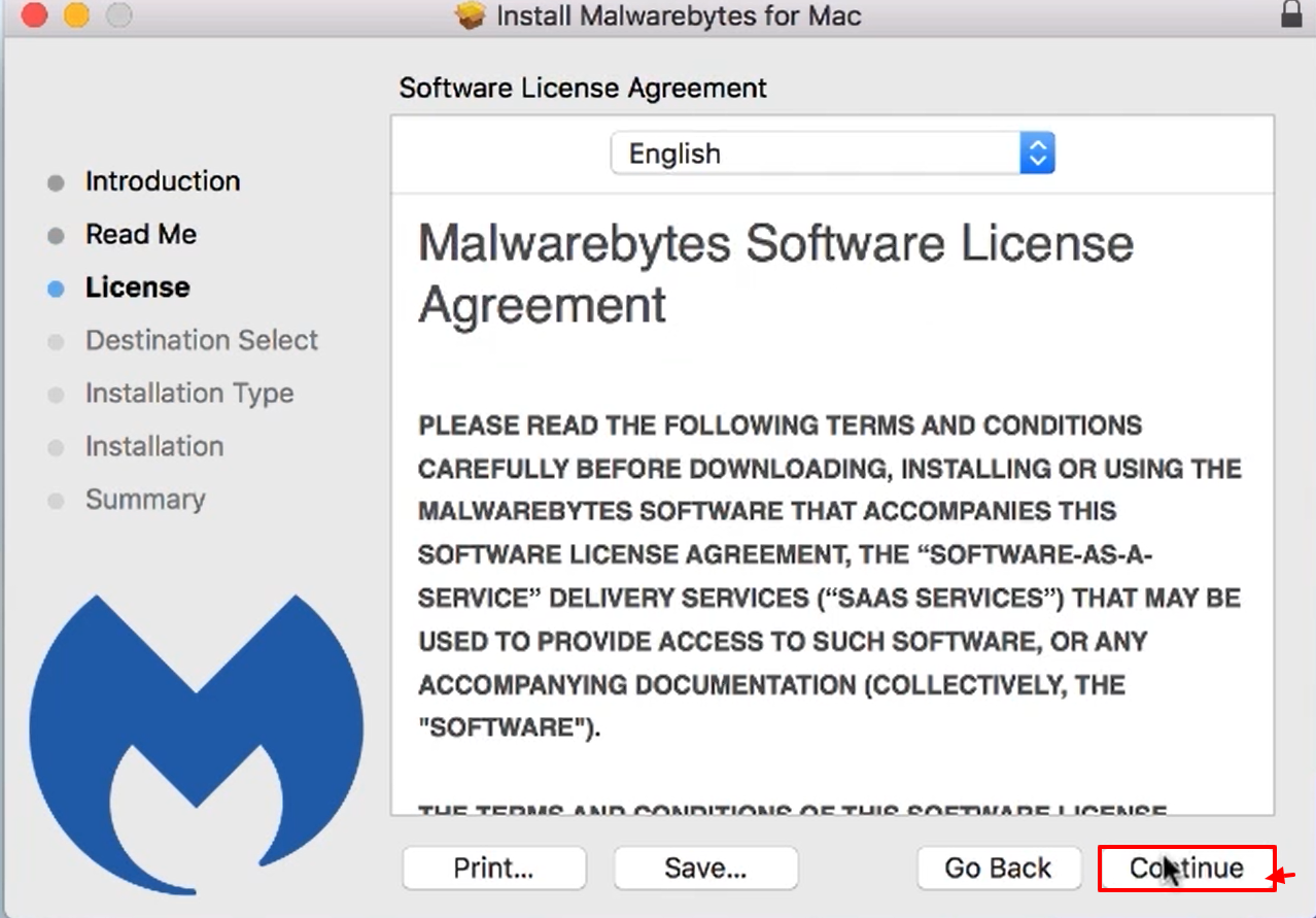 Install and Activate Malwarebytes for Mac v4 - continue