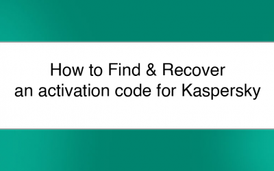 Find & Recover an activation code for a Kaspersky application
